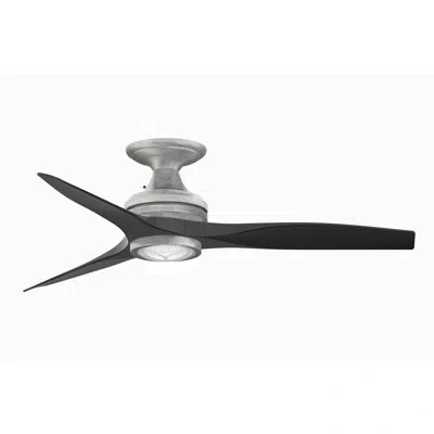 Fanimation Spitfire 48 Inch Indoor/outdoor Propeller Flush Mount Ceiling Fan With Led Light Kit And Remote Cont In Black,galvanized