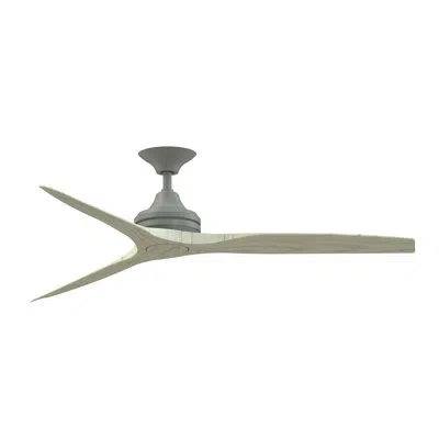 Fanimation Spitfire 60 Inch Indoor/outdoor Propeller Ceiling Fan With Remote Control In Light Oak,antique Graphite