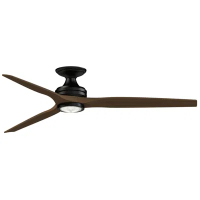 Fanimation Spitfire Dc Custom 64" Flush - Bl W/ Wk Blades, Light Kit