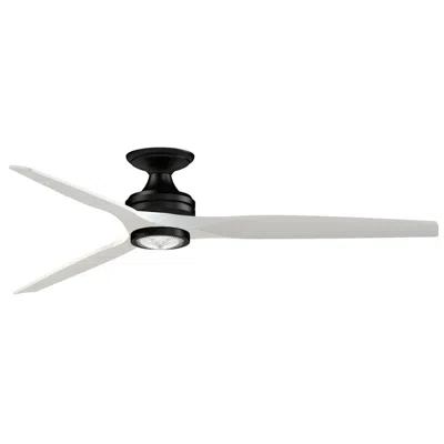 Fanimation Spitfire Dc Custom 64" Flush - Black, Mw Blades, Light Kit