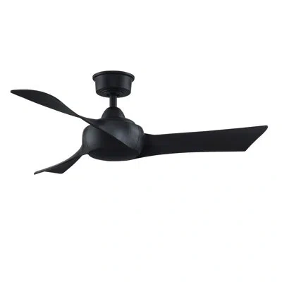 Fanimation Wrap Custom 44 Inch Indoor/outdoor Smart Ceiling Fan With Remote Control In Black,black