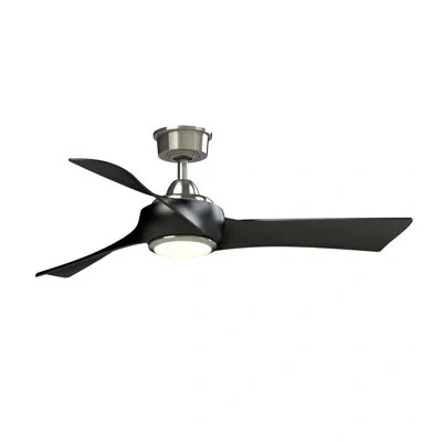 Fanimation Wrap Custom 48 Inch Indoor/outdoor Smart Ceiling Fan With Led Cct Select Light Kit With Remote Contr In Brushed Nickel,black
