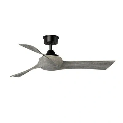Fanimation Wrap Custom 48 Inch Indoor/outdoor Smart Ceiling Fan With Remote Control In Black,weathered Wood