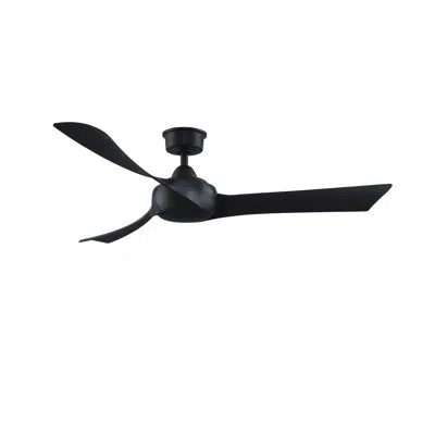 Fanimation Wrap Custom 56 Inch Indoor/outdoor Smart Ceiling Fan With Remote Control In Black,black