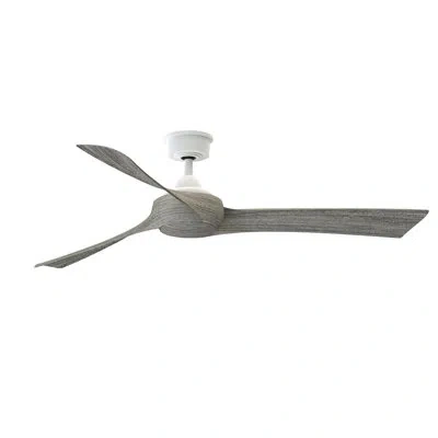Fanimation Wrap Custom 60 Inch Indoor/outdoor Ceiling Fan In Weathered Wood,matte White