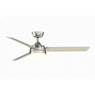Fanimation Xeno Damp 56 Inch Indoor/outdoor Ceiling Fan With Led Light Kit And Remote Control In Brushed Nickel