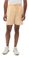 Fanm Mon Aras Embroidered Linen Shorts Caramel In Multi
