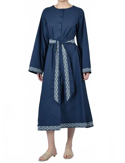 Fanm Mon Dallas Midi Dress In Indigo In Multi