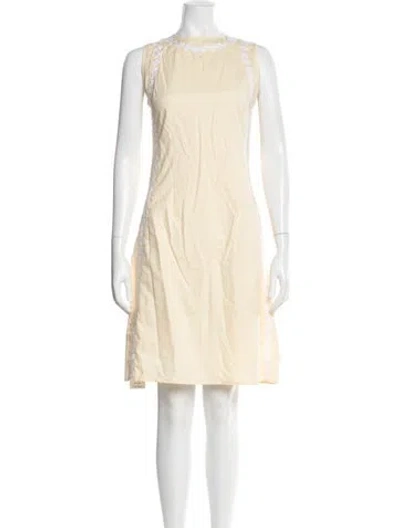 Pre-owned Fanm Mon Floral Print Knee-length Dress In Neutral