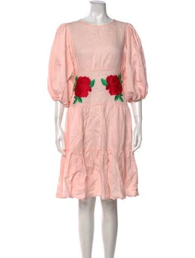 Pre-owned Fanm Mon Floral Print Mini Dress In Pink