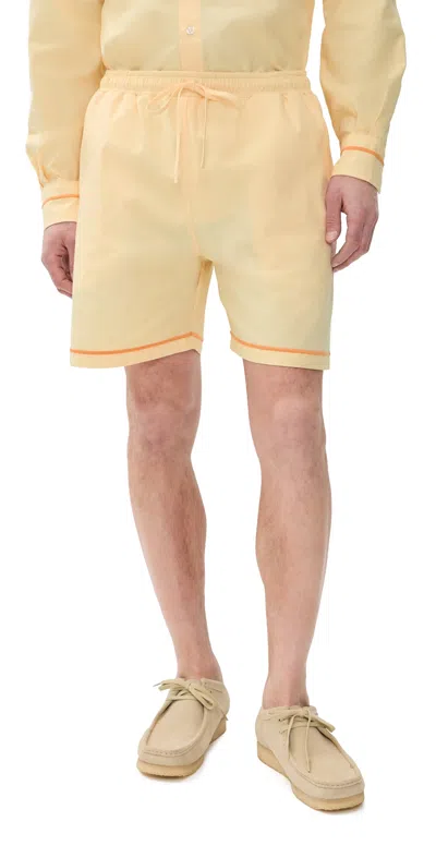 Fanm Mon Ismail Shorts Light Yellow In White