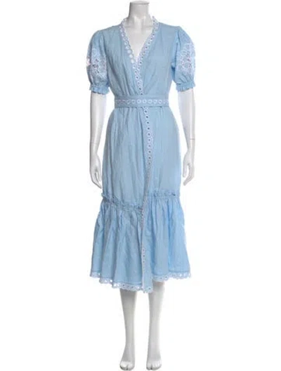 Pre-owned Fanm Mon Linen Long Dress In Multi