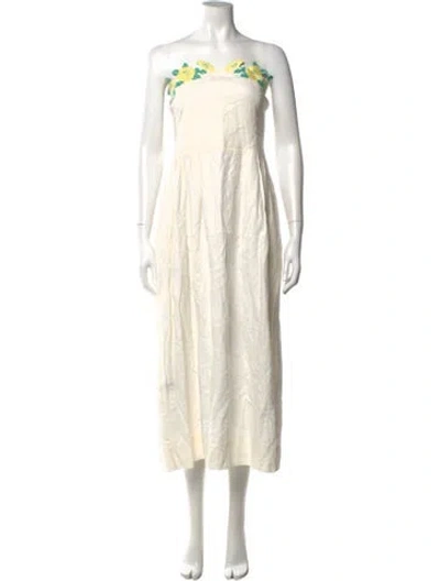 Pre-owned Fanm Mon Linen Long Dress In Neutrals