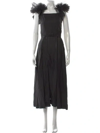 Pre-owned Fanm Mon Linen Long Dress W/ Tags In Black