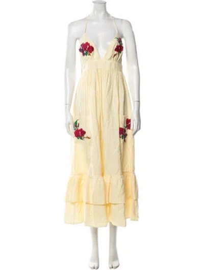 Pre-owned Fanm Mon Linen Long Dress W/ Tags In Neutrals