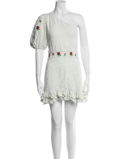 Pre-owned Fanm Mon Linen Mini Dress In Green
