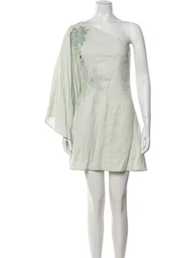 Pre-owned Fanm Mon Linen Mini Dress In Green