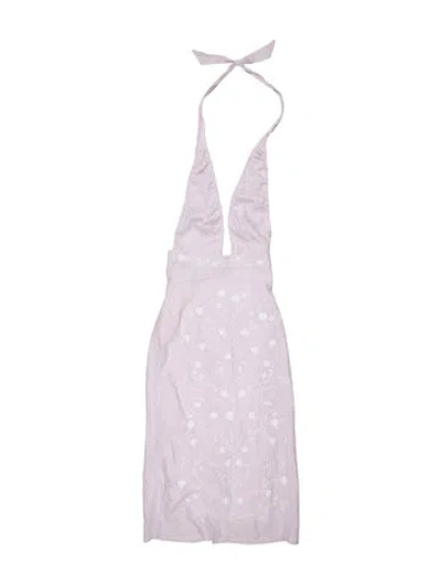 Pre-owned Fanm Mon Linen Mini Dress In Purple