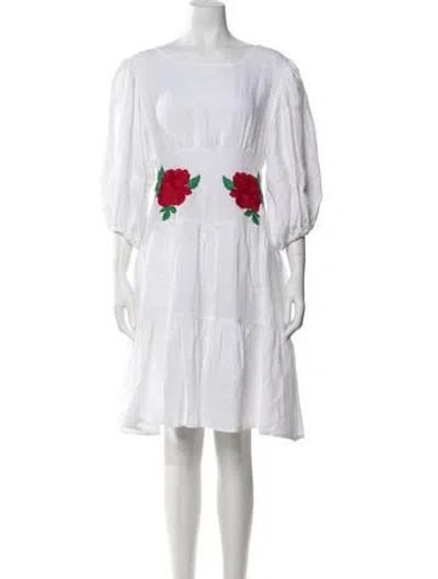 Pre-owned Fanm Mon Linen Mini Dress In White