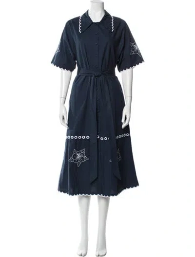 Pre-owned Fanm Mon Long Dress In Blue/white