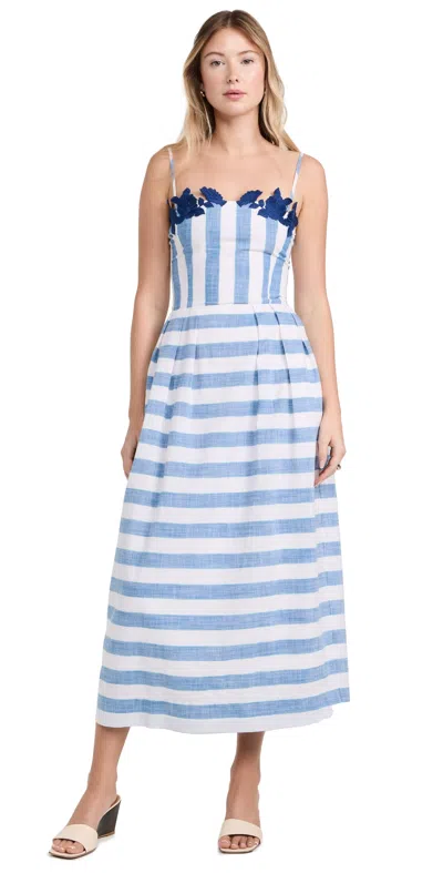 Fanm Mon Lorr Striped Dress Blue Stripes