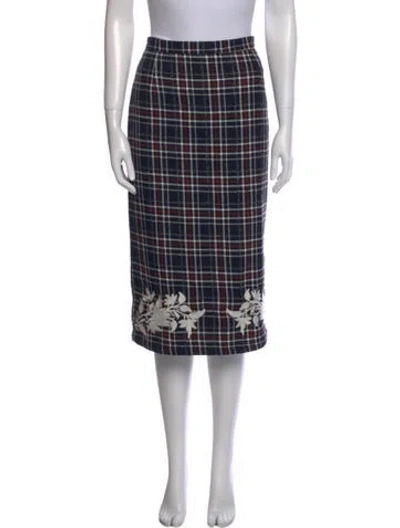 Pre-owned Fanm Mon Plaid Print Knee-length Skirt W/ Tags In Multi
