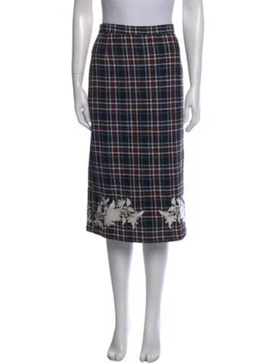 Pre-owned Fanm Mon Plaid Print Knee-length Skirt W/ Tags In Multi