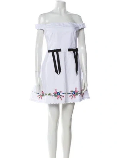Pre-owned Fanm Mon Printed Mini Dress W/ Tags In White