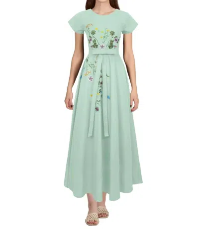 Fanm Mon Ritaj Midi Dress In Light Green