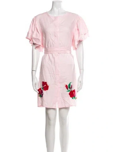 Pre-owned Fanm Mon Scoop Neck Mini Dress In Pink