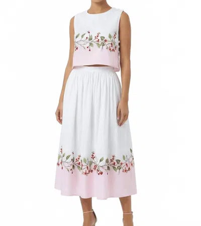 Fanm Mon Sebla Top In Strawberry Fields In White