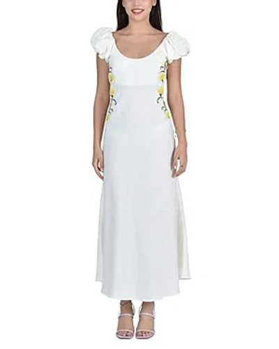 Fanm Mon Vienna Embroidered Linen Dress In Ivory