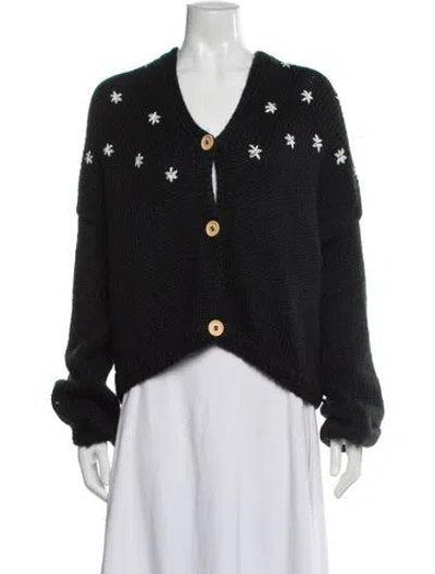 Pre-owned Fanm Mon V-neck Sweater W/ Tags In Black