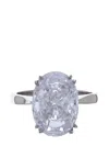 Fantasia By Deserio 14kt Gold Vermeil Oval Solitaire Ring In White
