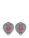 Fantasia By Deserio 14kt White Gold Heart Stud Earrings In White