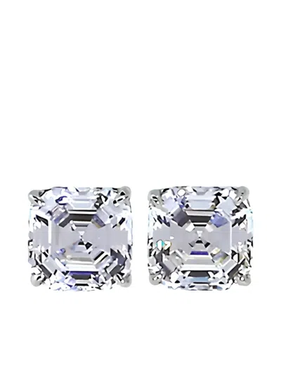 Fantasia By Deserio Asscher Stud Earrings In Silver