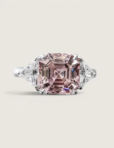 Fantasia By Deserio Asscher With Trillion Side Stones Ring (4.5 Tcw) In Multi