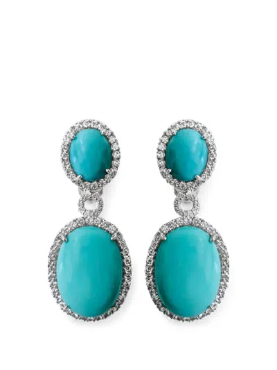 Fantasia By Deserio Cabachon Cubic Zirconia-embellished Drop Earrings In Blue