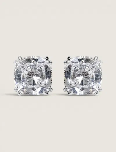 Fantasia By Deserio Cushion Cut Studs (3 Tcw-10 Tcw) In Silver