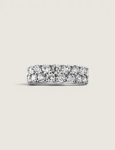Fantasia By Deserio Dazzling Double Row Eternity Band In Metallic