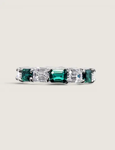 Fantasia By Deserio Emerald Cut Eternity Band In Multi