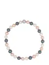 Fantasia By Deserio Faux-pearl Sterling Silver Necklace In Neutrals