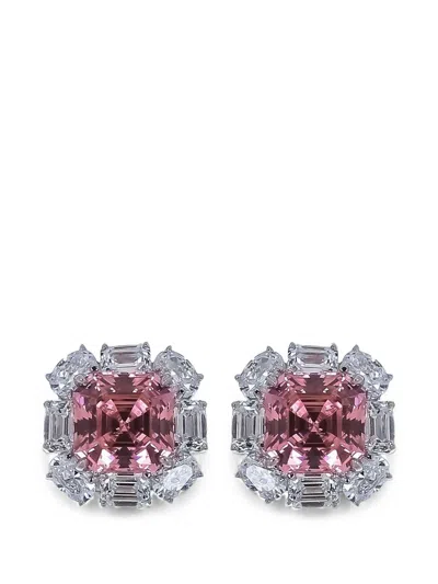 Fantasia By Deserio Flower Stud Earrings In Metallic