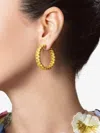 Fantasia By Deserio Gemstone Hoop Earrings In Gold