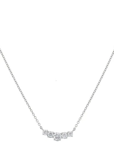 Fantasia By Deserio Graduated Five Stone Necklace In Silver