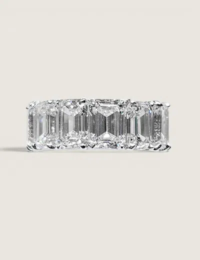Fantasia By Deserio Grandeur Emerald-cut Anniversary Band (18 Tcw) In Metallic