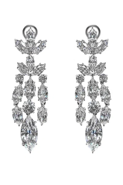 Fantasia By Deserio Marquise Chandelier Earrings In Metallic