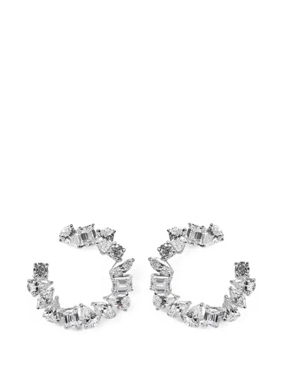 Fantasia By Deserio Multi-shape Swirl Earrings In Silver