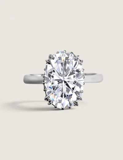 Fantasia By Deserio Oval Cascade Halo Statement Ring (4 Ct) In Metallic