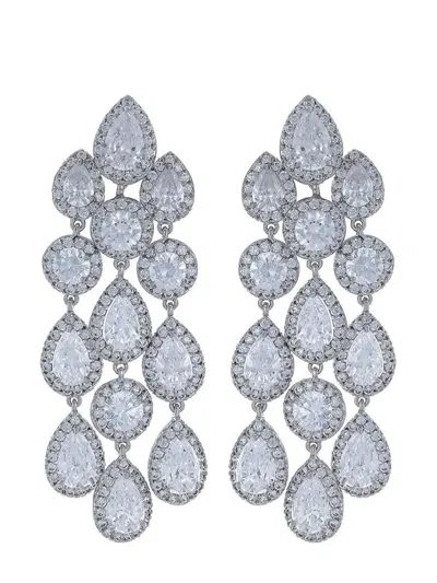 Fantasia By Deserio Pear Chandelier Earrings In White